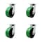 Service Caster 8'' Heavy Duty Green Poly on Cast Iron Swivel Caster Set with 2 Swivel Locks, 4PK CRAN-SCC-KP92S830-PUR-GB-BSL-2-S-2 - alternate 1